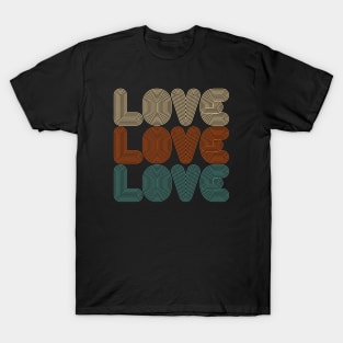 Simple Vintage Retro Love Valentine Typography T-Shirt